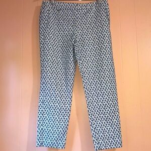 Adrianna Papell Dress Pants Straight Leg Size 12 Blue,Black&White Design